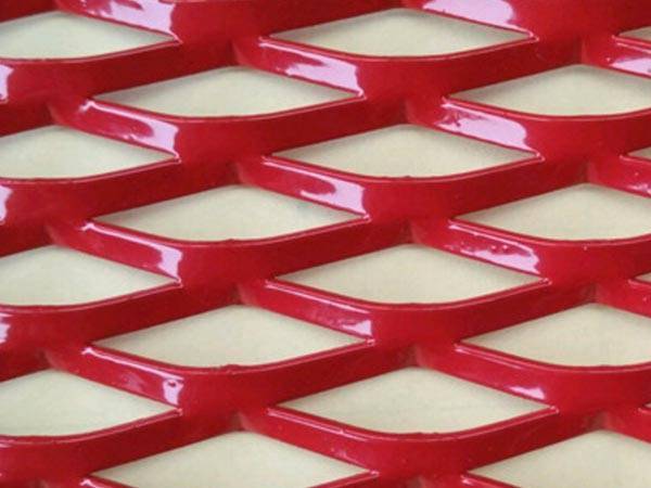 Red color powder coating decorative aluminum expanded mesh