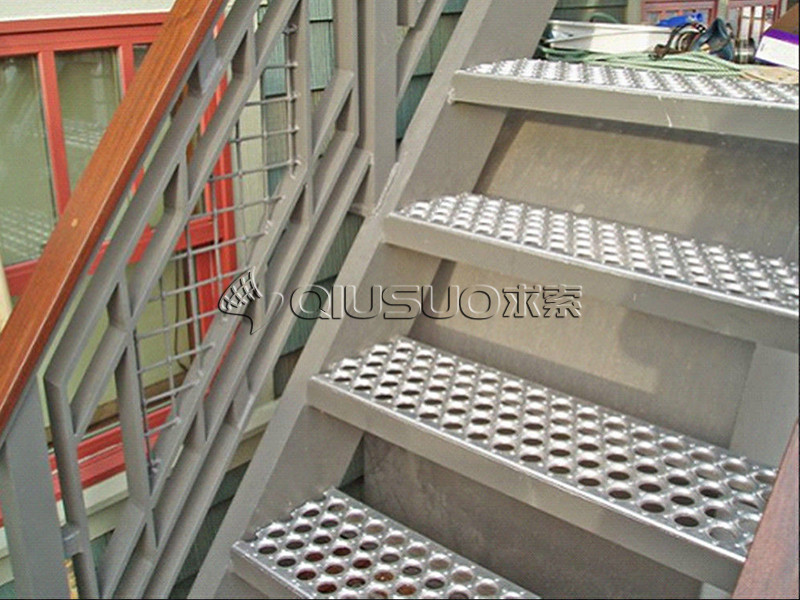 Stair treads made of Perf- grip plank safety gratings