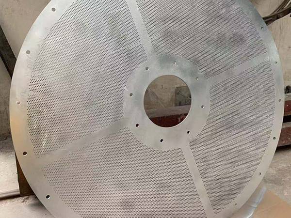 Press screw perforated plate is used on paper pulp sieve.