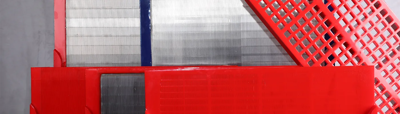 Various products of polyurethane screens are arranged in order.
