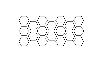 Rubber modular screen with hexagonal openings
