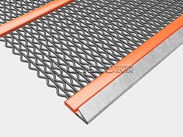 Triangular opening self-cleaning screen mesh bonded with polyurethane
