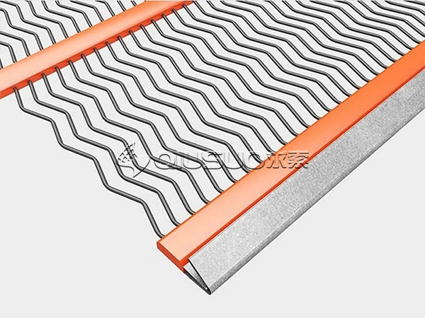 Wave opening self-cleaning screen mesh bonded with polyurethane