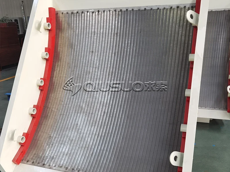 Sieve bend screen installed on screening equipment