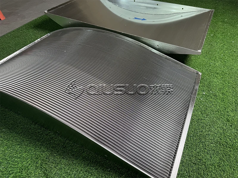 Display of multiple finished sieve bend screens