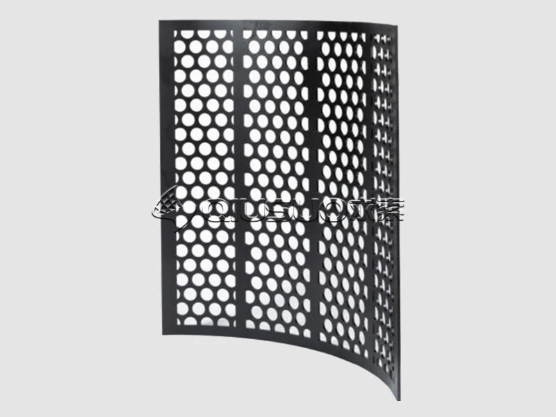 Perforated trommel screen mesh sample display
