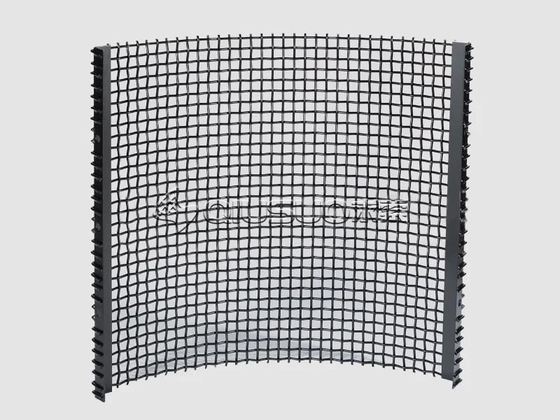 Woven wire trommel screen sample display