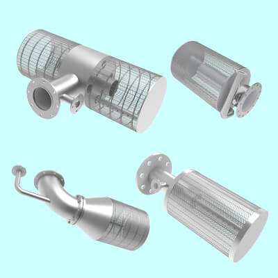Набор экрана впуска типа Т на белом фоне.