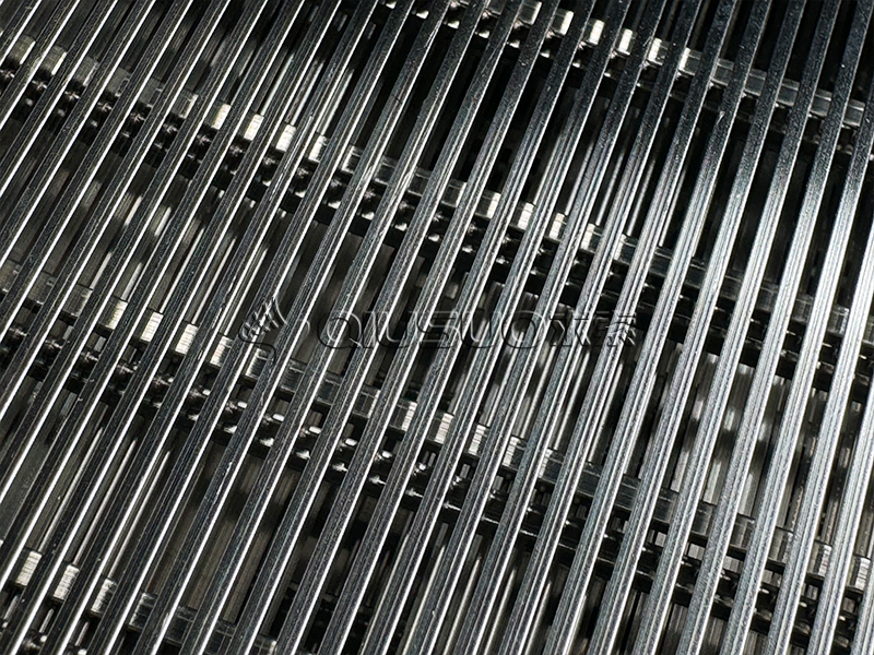 This is a detailed picture of the wedge wire screen panels.