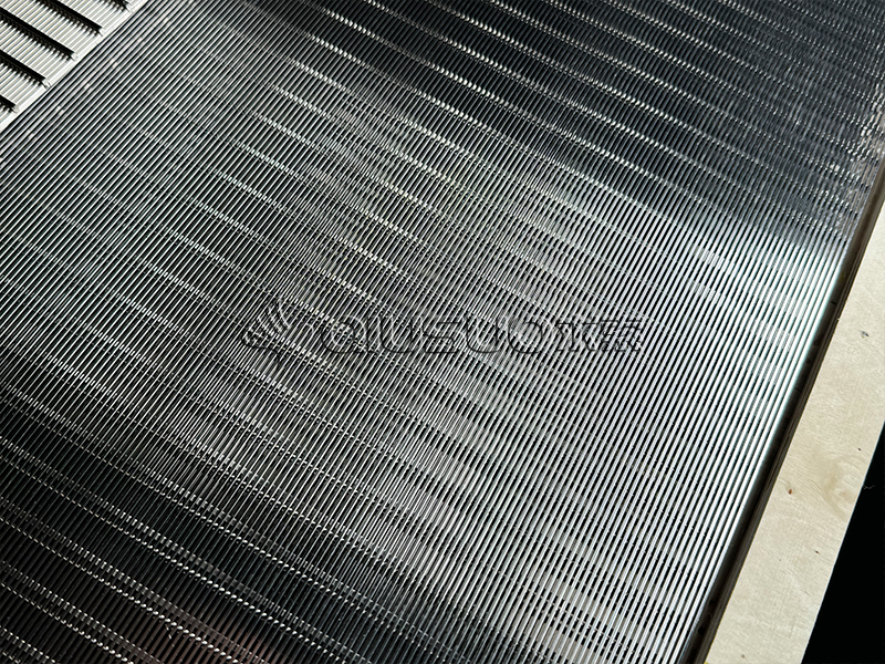 This is a wedge wire screen panel viewed from a distance.